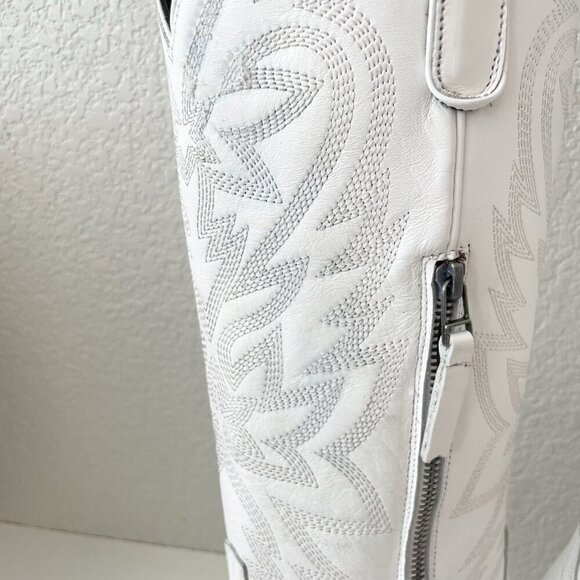 Lane MEGAN MORONEY Cowboy Boots Smokeshow Womens 9.5 White Western Cowgirl Tall - Picture 8 of 13